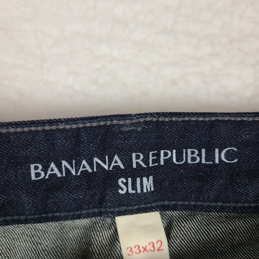 Banana Republic Jeans Mens 33x32 Blue Slim Fit Dark Wash Denim